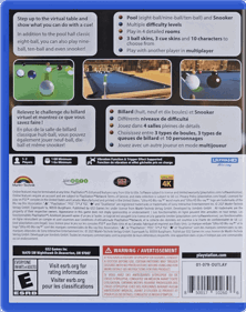 3D Billiards: Pool & Snooker Remastered - Box - Back - Reconstructed (North America) - 1000x1264