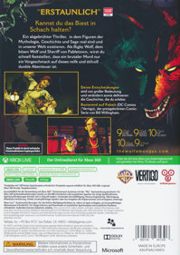 The Wolf Among Us: A Telltale Games Series - Box - Back (Germany) - 908x1280