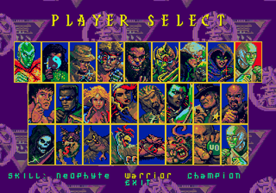 Eternal Champions: Challenge from the Dark Side - Screenshot - Game Select (World) - 640x448