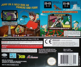 2 Disney Games: Phineas and Ferb / Phineas and Ferb Ride Again - Box - Back (Europe) - 825x685