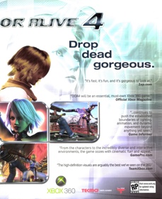Dead or Alive 4 - Advertisement Flyer - Front (United States) - 1788x2190