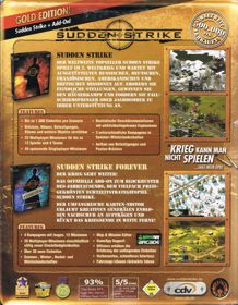 Sudden Strike: Gold Edition!: Sudden Strike + Add-On! - Box - Back (Germany) - 623x800