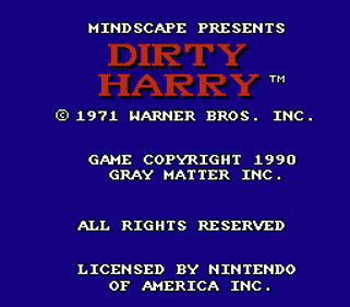 Dirty Harry - Screenshot - Game Title (North America) - 256x224