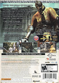 The Elder Scrolls IV: Shivering Isles - Box - Back (North America) - 800x1123