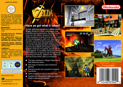 The Legend of Zelda: Ocarina of Time - Box - Back - Reconstructed (Europe) - 1494x1052