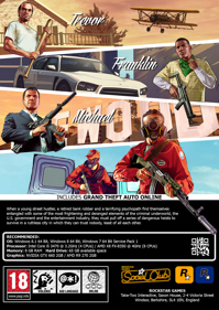 Grand Theft Auto V Enhanced - Box - Back (Europe) - 1063x1500