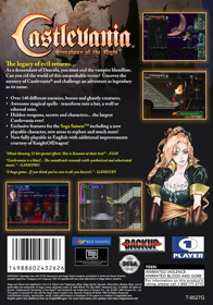 Akumajou Dracula X: Gekka no Yasoukyoku - Fanart - Box - Back (North America) - 862x1231