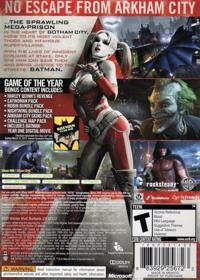 Batman: Arkham City: Game of the Year Edition - Box - Back (North America) - 500x700