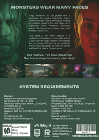 Alan Wake II - Box - Back (World) - 1063x1500