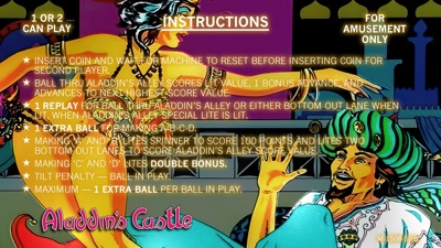 Aladdin's Castle - Arcade - Controls Information (World) - 1920x1080