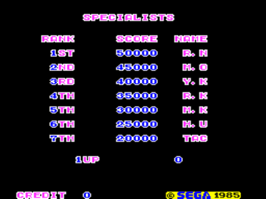 Sega Ninja - Screenshot - High Scores (World) - 640x480