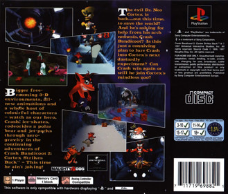 Crash Bandicoot 2: Cortex Strikes Back - Box - Back (Europe) - 1000x854