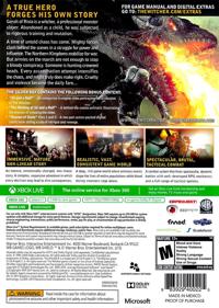 The Witcher 2: Assassins of Kings — Enhanced Edition - Box - Back (North America) - 640x899