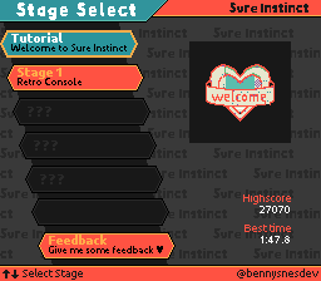 Sure Instinct - Screenshot - Game Select (World) - 256x224