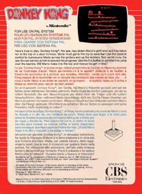 Donkey Kong - Box - Back (Europe) - 700x952