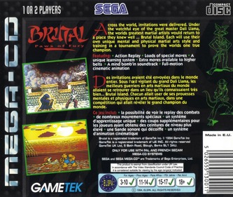 Brutal: Paws of Fury - Box - Back (Europe) - 1620x1367