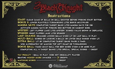 Black Knight - Arcade - Controls Information (World) - 1600x960