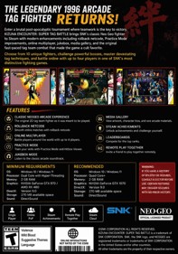 Kizuna Encounter: Super Tag Battle (NeoGeo Premium Selection) - Fanart - Box - Back (North America) - 1513x2156