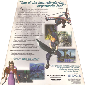 Final Fantasy VII - Box - Back (North America) - 804x800