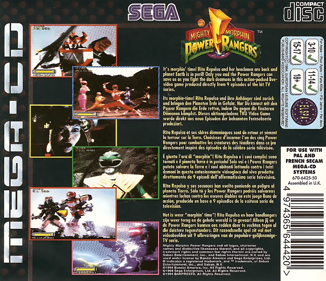 Mighty Morphin Power Rangers - Box - Back (Europe) - 1161x1000