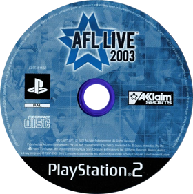 AFL Live 2003 - Disc (Australia) - 760x762