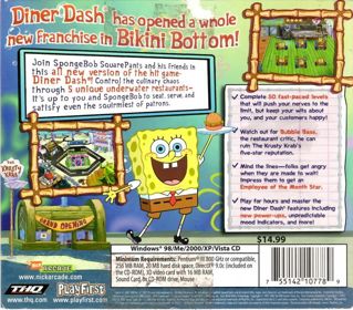 SpongeBob SquarePants: Diner Dash - Box - Back (North America) - 910x800