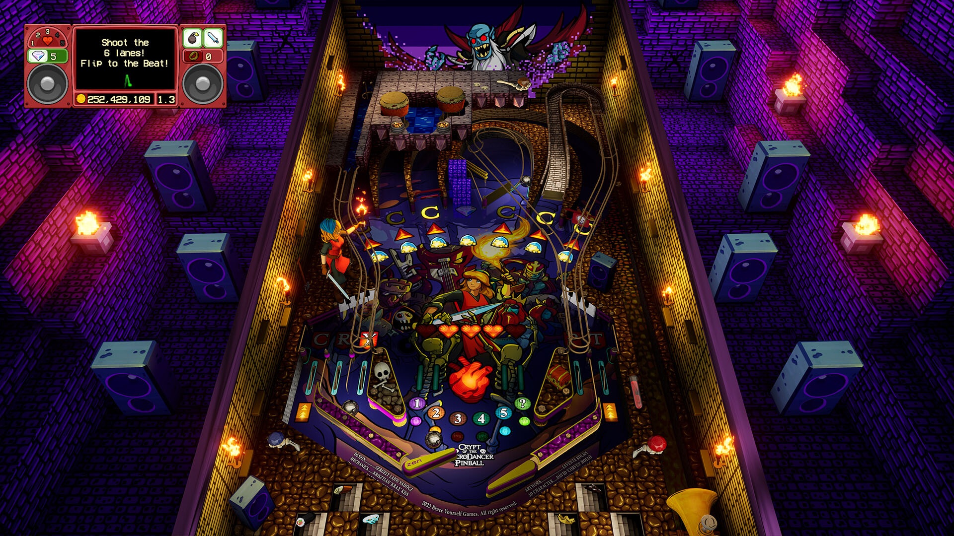 Illustration of Crypt of the NecroDancer Pinball