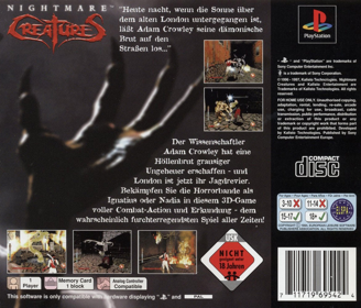 Nightmare Creatures - Box - Back (Germany) - 1603x1370