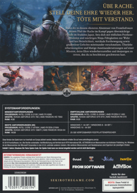 Sekiro: Shadows Die Twice - Box - Back (Germany) - 998x1406