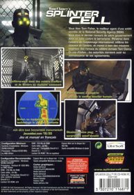 Splinter Cell: Stealth Action Redefined - Box - Back (France) - 551x800
