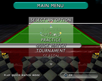 International Snooker Championship - Screenshot - Game Select (Europe) - 640x512
