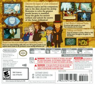 Professor Layton and the Azran Legacy - Box - Back (North America) - 896x800