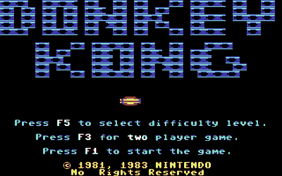 Donkey Kong (Atarisoft) - Screenshot - Game Title (North America) - 320x200