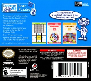 Challenge Me: Brain Puzzles 2 - Box - Back (North America) - 768x680