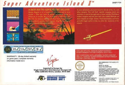 Super Adventure Island II - Box - Back (Europe) - 1260x864