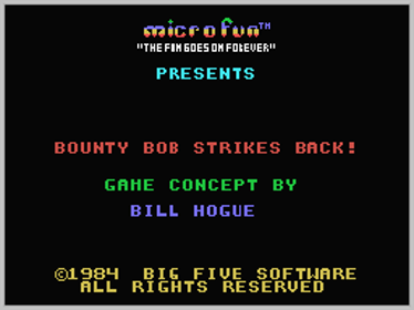 Bounty Bob Strikes Back! - Screenshot - Game Title (World) - 256x192