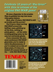 Pac-Man (Tengen) - Box - Back (North America) - 1546x2100