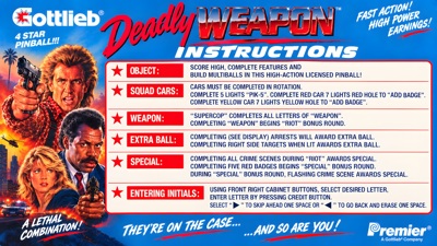 Deadly Weapon - Arcade - Controls Information (World) - 1920x1080