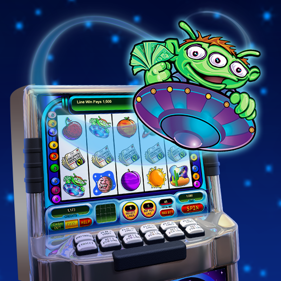 IGT Slots: Little Green Men - Advertisement Flyer - Front (North America) - 512x512