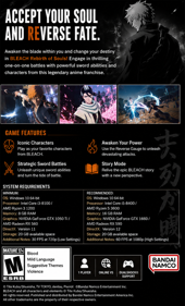 BLEACH: Rebirth of Souls - Fanart - Box - Back (North America) - 655x1082