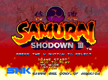 Samurai Shodown III: Blades of Blood - Screenshot - Game Title (North America) - 640x480