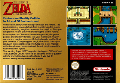 The Legend of Zelda: A Link to the Past - Box - Back (Oceania) - 2488x1728