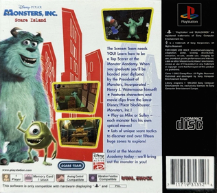 Disney-Pixar Monsters, Inc.: Scream Team - Box - Back (Europe) - 765x680