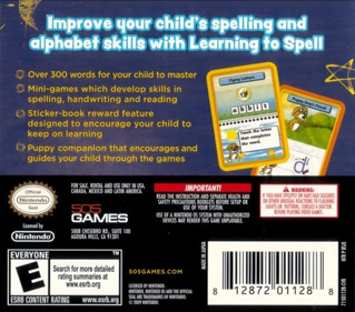 Learning to Spell - Box - Back (North America) - 500x440