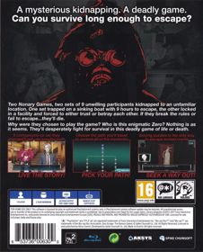 Zero Escape: The Nonary Games - Box - Back (Europe) - 646x800