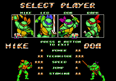 Teenage Mutant Ninja Turtles of Rage Remix - Screenshot - Game Select (World) - 320x224