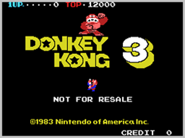 Donkey Kong 3 - Screenshot - Game Title (World) - 256x192