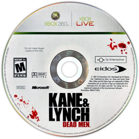 Kane & Lynch: Dead Men - Disc (North America) - 1350x1350