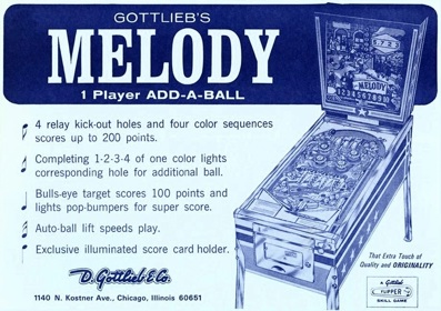 Melody (Gottlieb) - Advertisement Flyer - Front (World) - 920x650