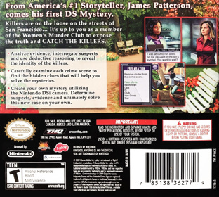 James Patterson: Women's Murder Club: Games of Passion - Box - Back (North America) - 1071x962